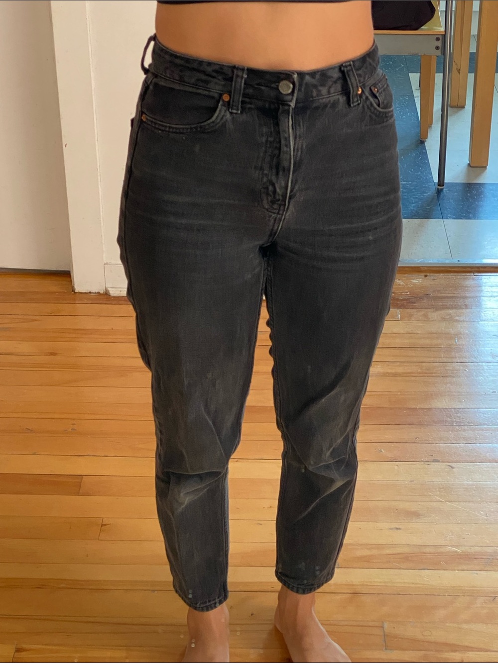 Black washed mom jeans TopShop 26